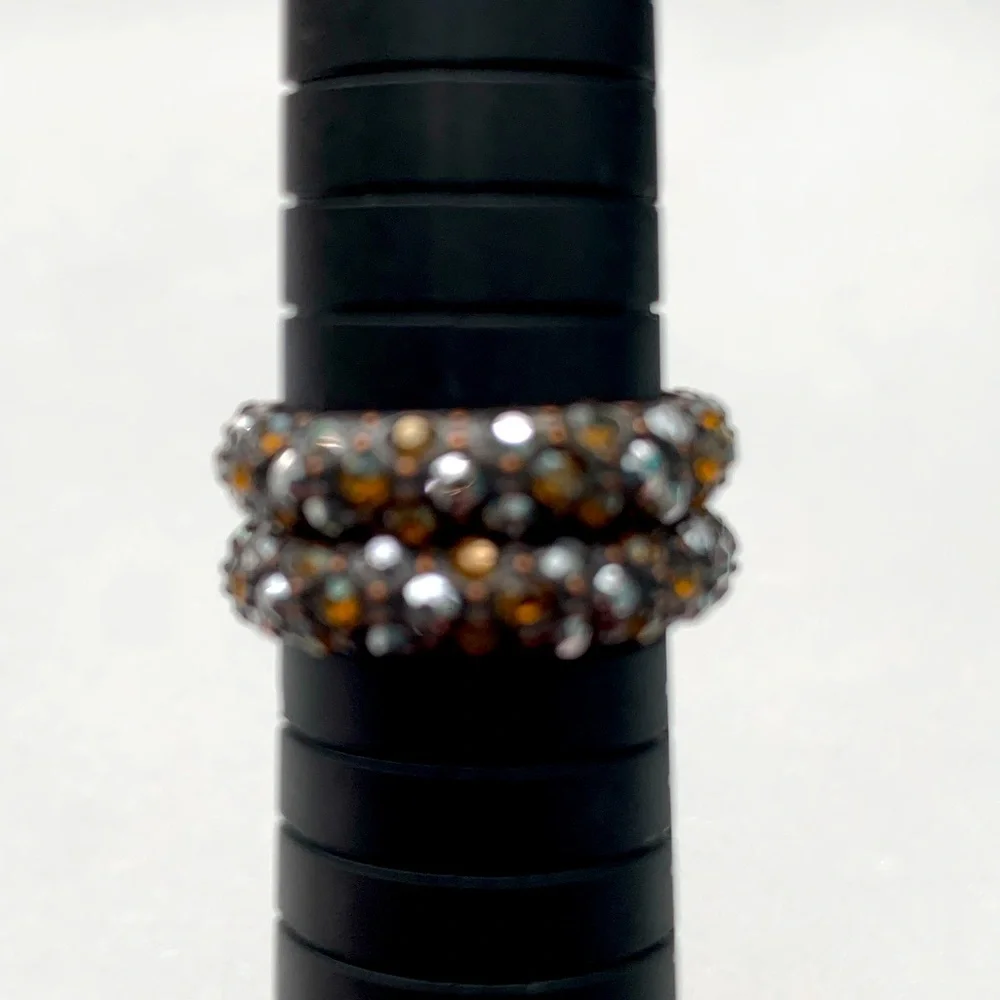 BRIGHTON Crystal Voyage Topaz Crystal Stackable Band Rings Size 9